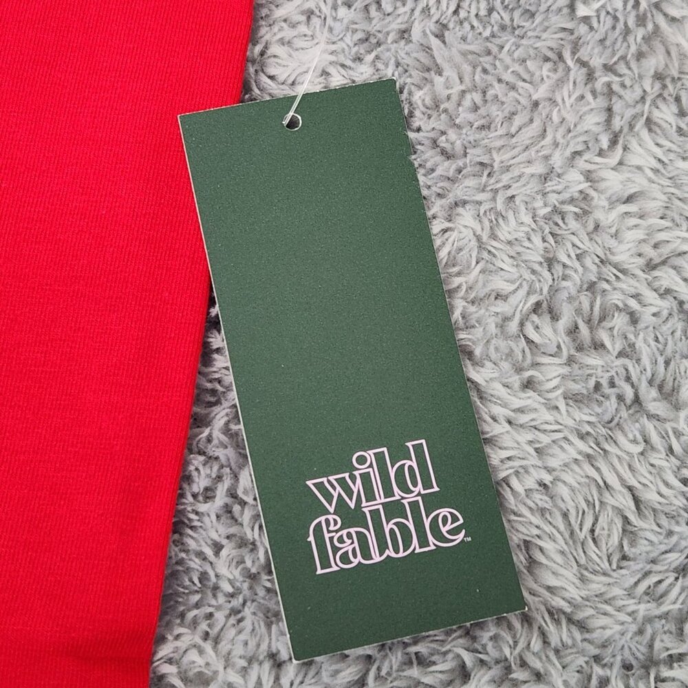 Wild Fable Fashion Leggings Womens XS Red‎ High-Waisted Cotton Workout Stretch - Picture 3 of 11